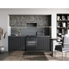 TAMARA 240 KITCHEN SET BODY: BLACK, FRONT: ASH